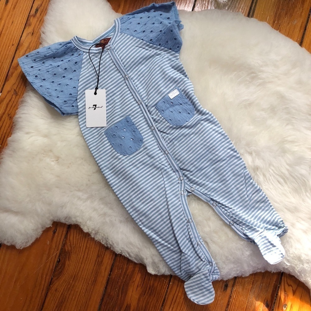 NWT 7 For All Mankind Onsie Footie Coverall 6/9M